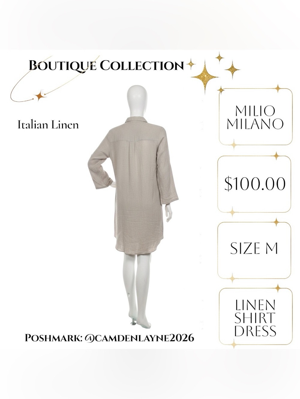 Light Gray Button-Front Mini Shirt Dress - Picture 10 of 11